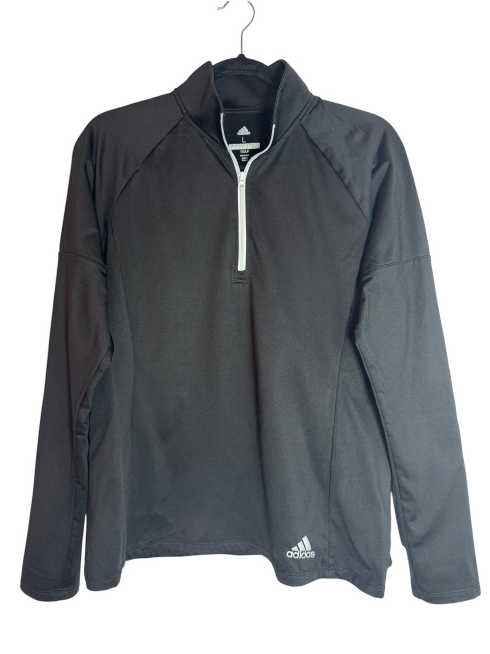 Adidas Women’s Black Quarter-Zip Golf Performance Large Pullover